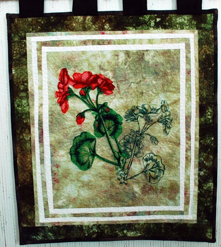 Geranium with Shadow Wall Quilt image 4