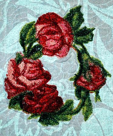 Quilted Wall Hanging with LOVE Roses image 3
