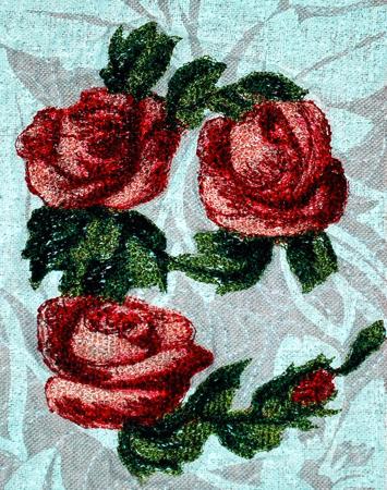 Quilted Wall Hanging with LOVE Roses image 5