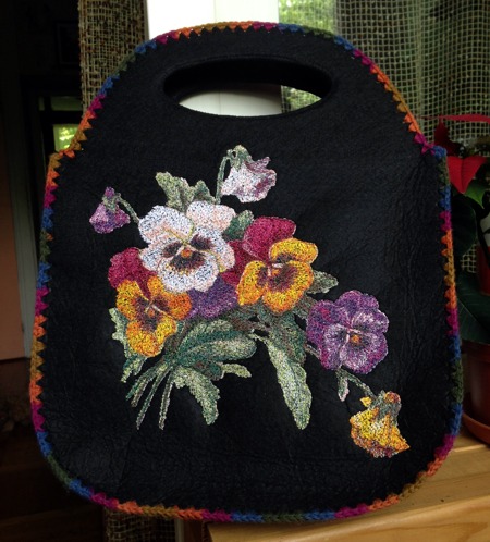 Felt Purse with Pansy Embroidery image 1