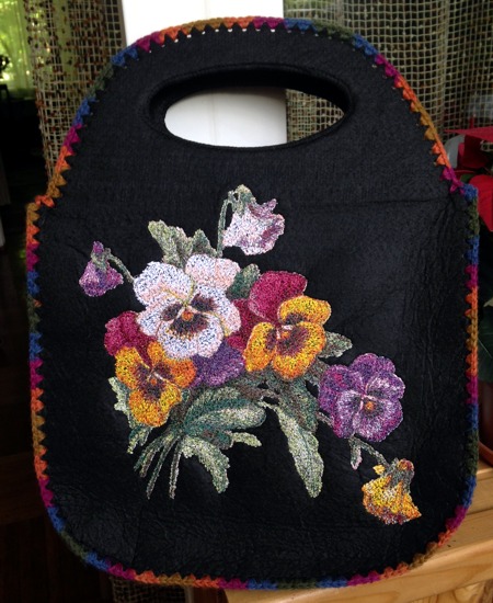 Felt Purse with Pansy Embroidery image 14