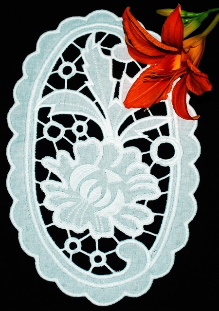 Peony Cutwork Lace Doily or Insert image 1