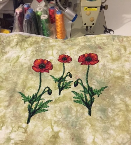Quilted Cushion with Poppy Embroidery image 4