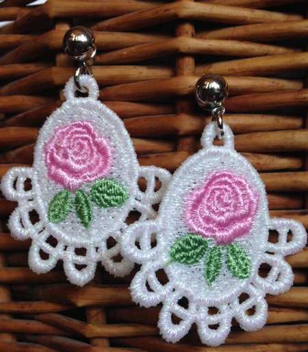 Freestanding Rose Cameo Earrings image 2