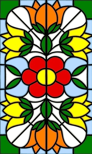 Stained Glass Applique Flower Panel image 2