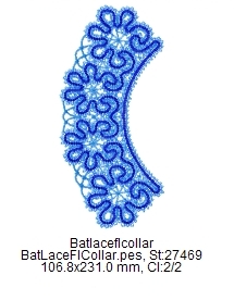 Freestanding Battenberg Lace Flower Collar image 2