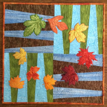 Dancing Leaves Quilted Table Topper image 2