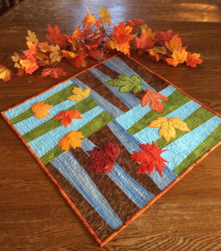 Dancing Leaves Quilted Table Topper image 10