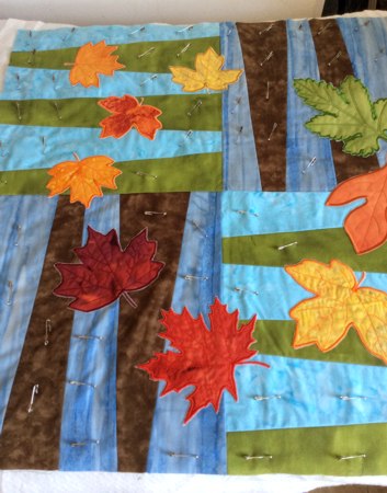 Dancing Leaves Quilted Table Topper image 6