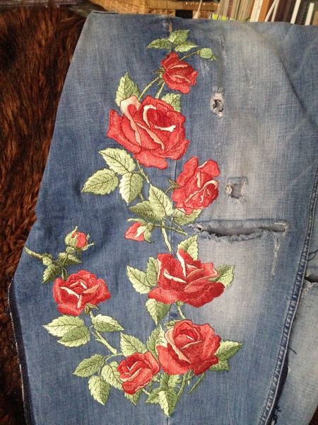Old Jeans and Blouse Make-Over Using Machine Embroidery image 6