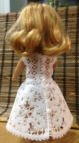 Freestanding Battenberg Lace Dress for a Mini American Girl Doll image 6