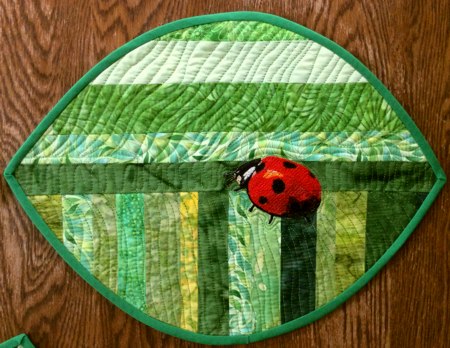 Quilted Placemats with Lady Bug embroidery image 8
