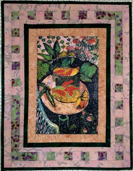 Matisse Goldfish Art Quilt image 1