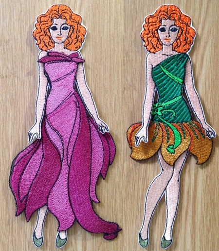 Paper Doll and dresses. Instructions on how to embroider machine embroidery designs image 5