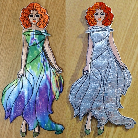 Paper Doll and dresses. Instructions on how to embroider machine embroidery designs image 8