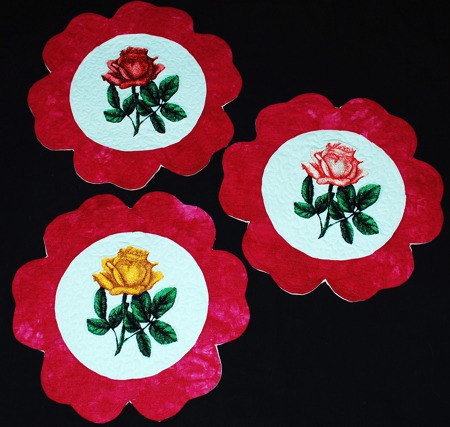 Mother's Day Table Mats with Rose Embroidery image 19