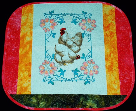 Rustic Table topper with Machine Embroidery image 1