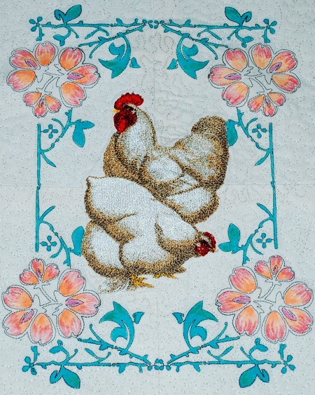 Rustic Table topper with Machine Embroidery image 3