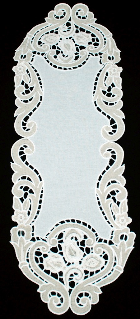 Cutwork Lace Tulip Table Runner #22626 image 11