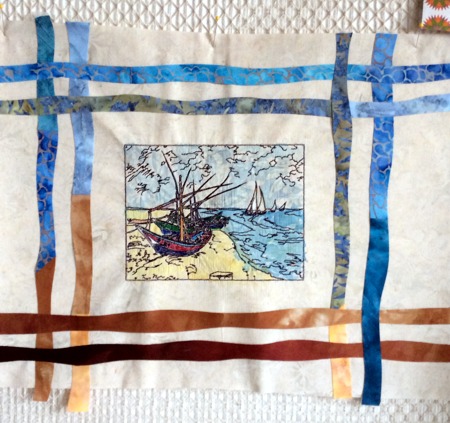 Van Gogh Boats Art Quilt image 3