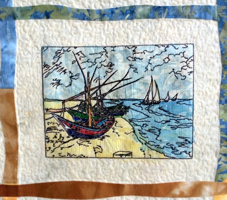 Van Gogh Boats Art Quilt image 4