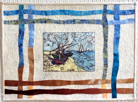 Van Gogh Boats Art Quilt image 5