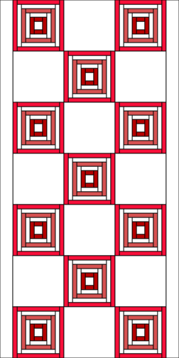 Valentine Hearts Table Runer Diagram