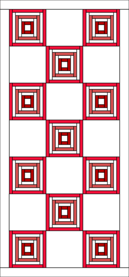 Valentine Hearts Table Runer Diagram