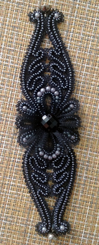 Freestanding Battenberg Lace Night Flower Bracelet image 1