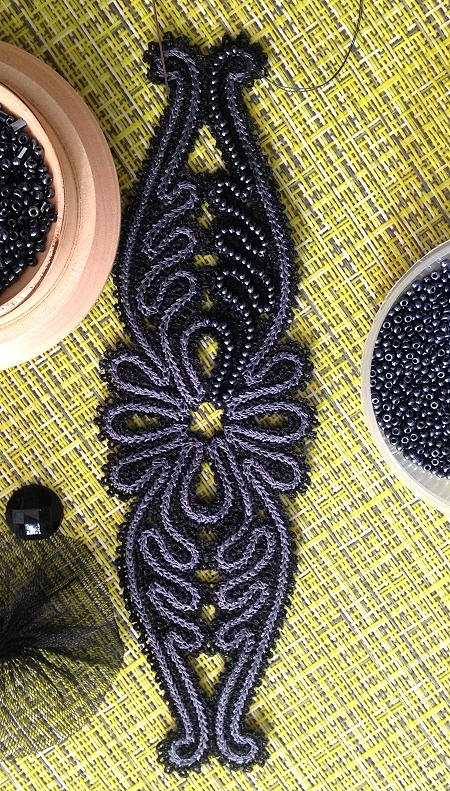 Freestanding Battenberg Lace Night Flower Bracelet image 3