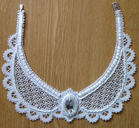 Freestanding Battenberg Lace Victorian Dress Collar image 3