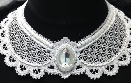 Freestanding Battenberg Lace Victorian Dress Collar image 5