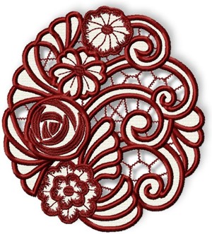 Cutwork Lace Flower Posy Doily image 1