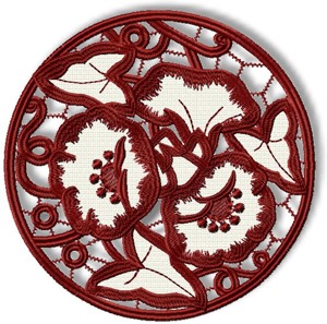 Cutwork Lace Morning Glory Doily image 1