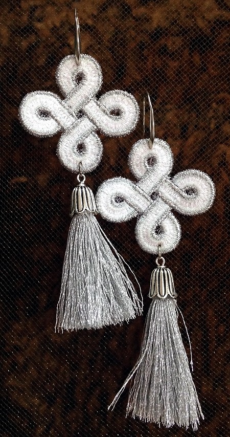 Celtic Earrings. Instructions on how to eembroider the design image 1