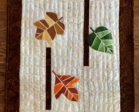 Geometric Leaves Quilted Table Runner image 4