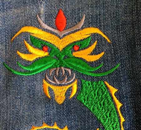 New life of old jeansdragon embroidery image 5