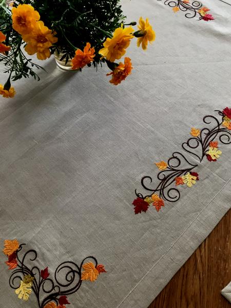 Table linenswith fall themed embroidery image 17