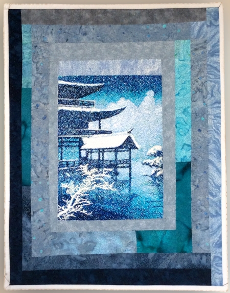 Kawase Hasui Golden Temple Art Quilt image 1