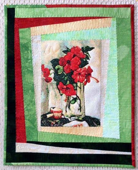 Hibiscus Art Quilt