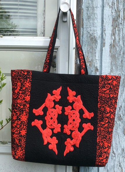 Quilted Tote Bag with Celtic Motif Applique image 22
