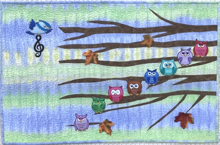 Owl Chord Musical Wall Quilt image 1