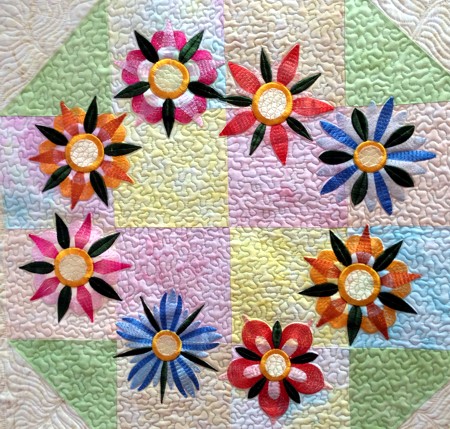 Summer Wreath Quilted Tabletopper with Flower embroidery image 6