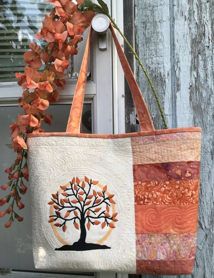 Sunset Tree Quilted Tote Bag image 1