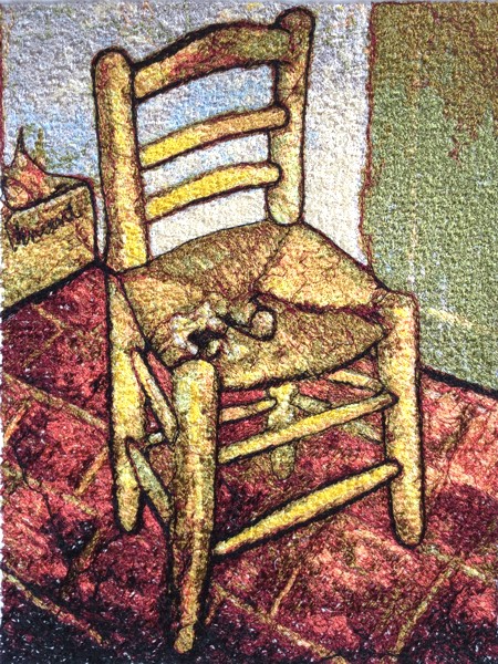 Chair with Pipe by Van Gogh Art Quilt image 2