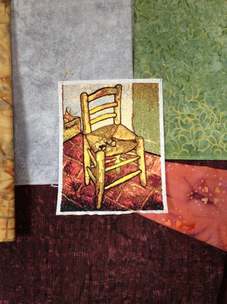 Chair with Pipe by Van Gogh Art Quilt image 3