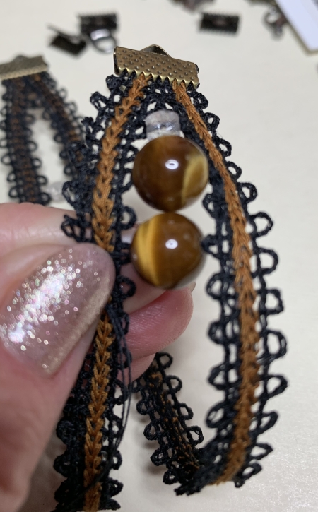 Photo demonstrating beading of the stitch-outs.
