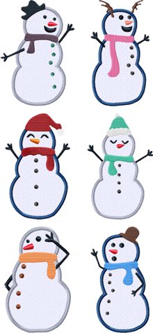 Snowman Applique designs image 1
