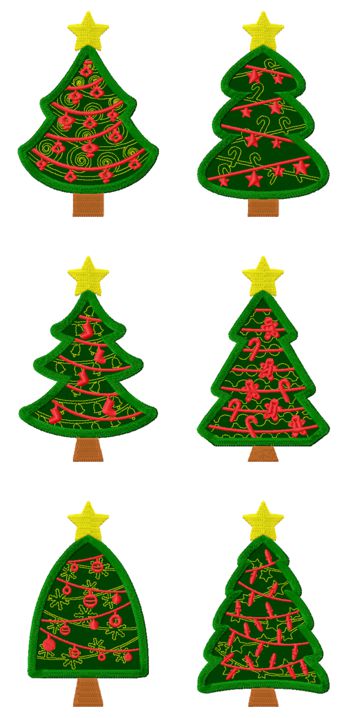 Picture of Christmas trees to be embroidered