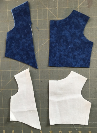 Photo of the cut parts of the bodice